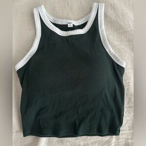 Uniqlo Forest Green Top with White Accents